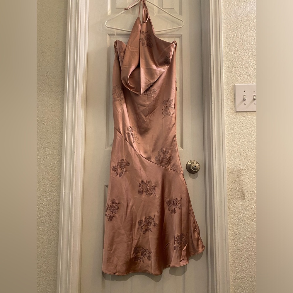 Oh Polly Giselle backless mauve dress